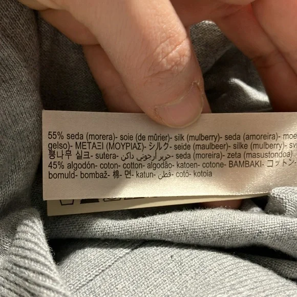 Massimo Dutti silk and cotton longline cardigan grey size XS New - Picture 8 of 8